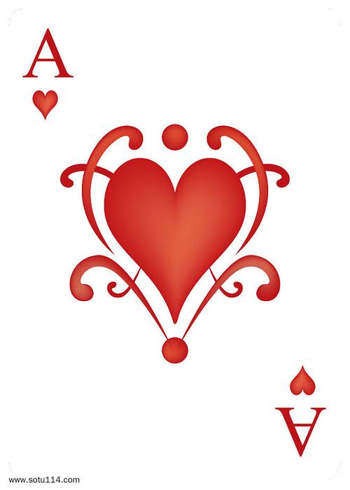 红桃a扑克牌卡片