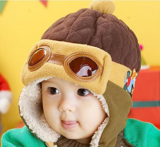 2023飞行员帽 儿童护耳帽 宝宝加绒保暖帽 儿童帽子 冬天